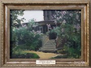 Степанов А.С. (1858 – 1923). Беседка под цветущими деревьями. 1900-е гг.. Фоторепродукция Татьяны Шепелевой