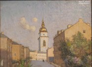 Кувшинникова С.П. (1847 – 1907). Московский переулок. Фрагмент. 1891 г. Дар Ю.В. Смирнова.  Фоторепродукция Татьяны Шепелевой