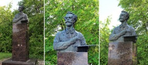 Памятник И.И. Левитану возле Мемориального дома-музея в Плёсе. Автор Николай Дыдыкин. 1974 год. Фото Татьяны Шепелевой